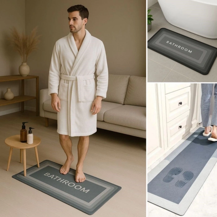 Sihirli Süper Su Emici Kaymaz Tabanlı Uzun Paspas 40*120 cm (4940)