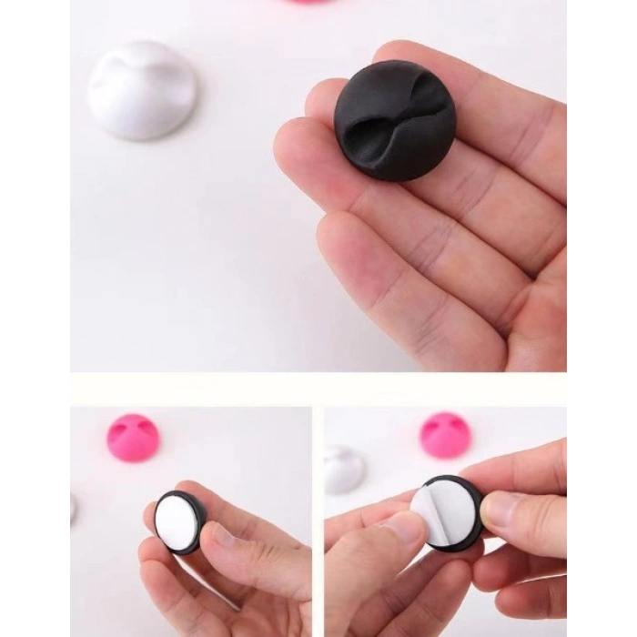 Siyah Beyaz Kablo Sabitleme Klipsi 10 lu (4940)