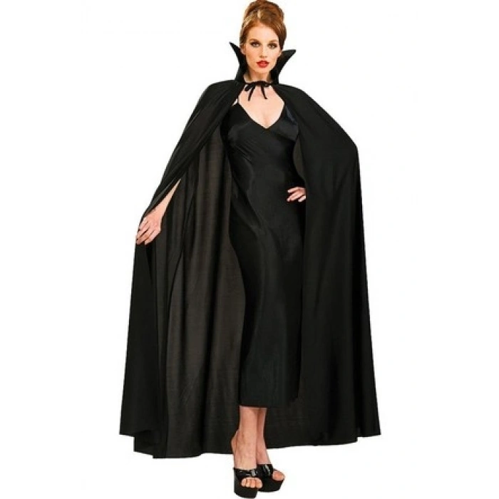 Siyah Renk Yakalı Halloween Pelerini 120 cm (4940)