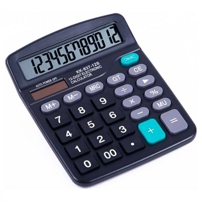 Standart Fonksiyonlu 12 Haneli Geniş LCD Ekran,Pill Masaüstü Hesap Makinesi (4940)
