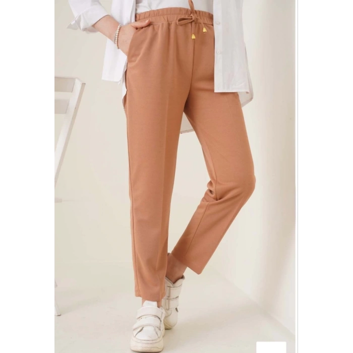 Tam Kalıp Basic Eşofman Pantolon - Kahverengi