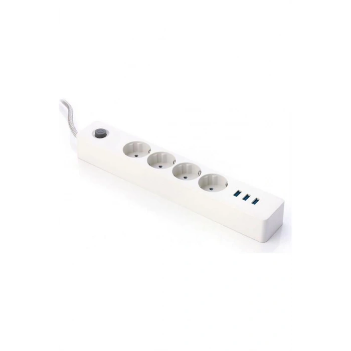 Termak Akım Korumalı 4 Priz 3 USB Girişli Uzatma Kablosu Güç ve Şarj SİYAH RENK GÖNDERİLİR (4940)