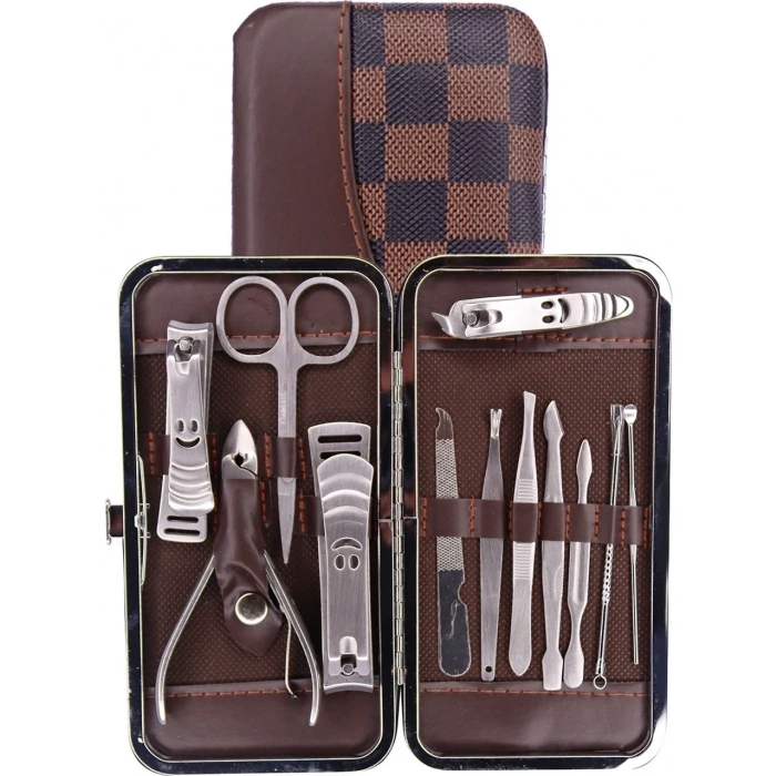 Tırnak Makası Tırnak Bakım Seti Deri Çantalı 12 Parça Set (4940)