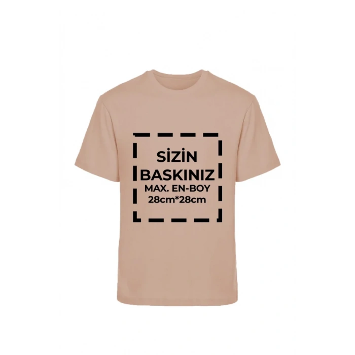 Tişört Tasarla T-Shirt 20/1 Kumaş - Bej