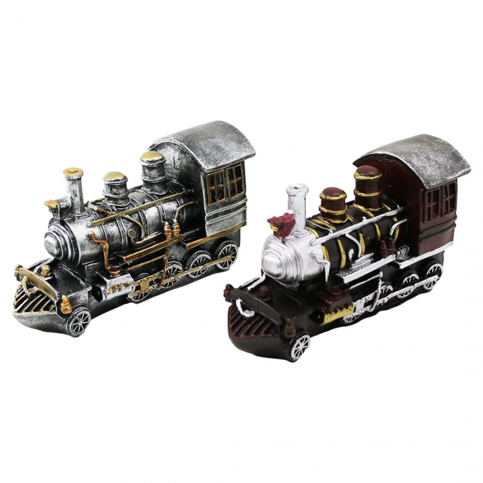 TREN VİNTAGE DEKORATİF BİBLO - KUMBARA RENKLİ 20X12X8CM REÇİNE (4940)