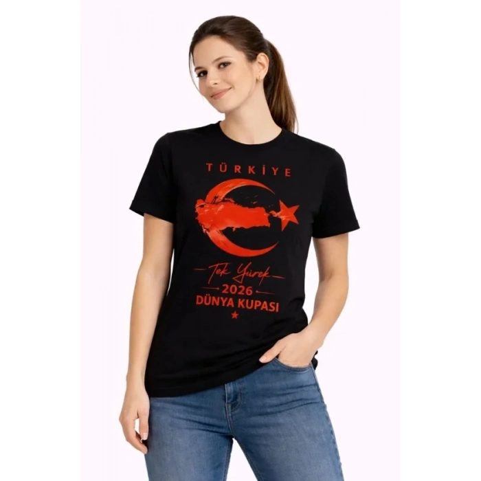 TÜRKİYE Ay Yıldız 2026 Dünya Kupasi Taraftar Forma T-Shirt - Siyah