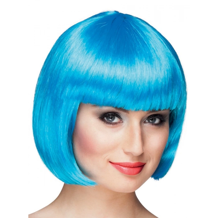 Turkuaz Renk Parti Peruğu Küt Saç (4940)