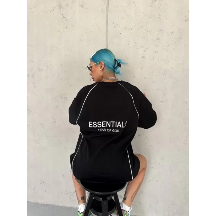 Unisex Arabiye Detaylı T-Shirt - Siyah