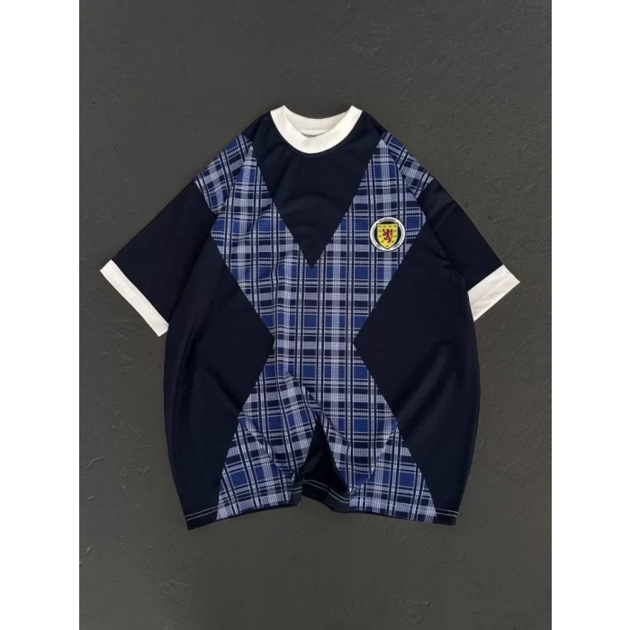 Unisex Bisiklet Yaka Baskılı Oversize T-Shirt - Siyah