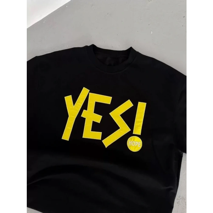 Unisex Nakış İşlemeli T-Shirt - Siyah