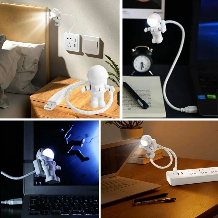 USB Astronot Gece Lambası, Masa Lambası, Kitap Okuma Lambası Işığı (4940)