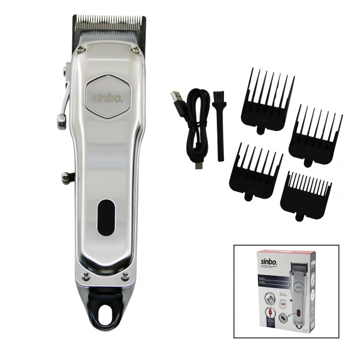 USB ŞARJLI - DİJİTAL GÖSTERGE  SAÇ - SAKAL KESME TRAŞ MAKİNESİ  ÇELİK GÖVDE - KOLLU TARAK AYARI SHC-1905 (4940)