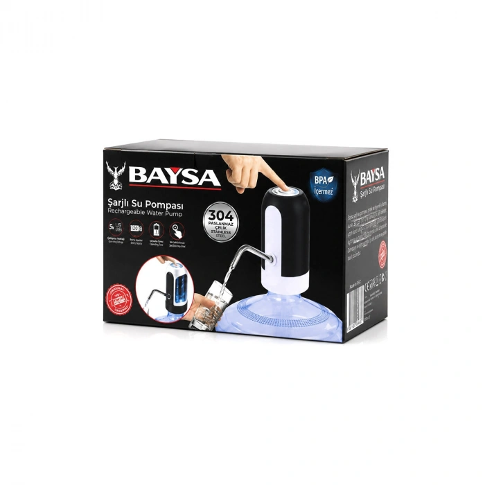 USB ŞARJLI - OTOMATİKDAMACANA SU POMPASI ŞARJ GÖSTERGELİ - DOKUNMATİK DÜĞME 4W - 5V (4940)