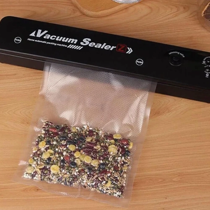 Vacuum Sealer Ev Tipi Vakumlama ve Yapıştırma Makinesi + 10 Adet Vakum Poşeti (4940)