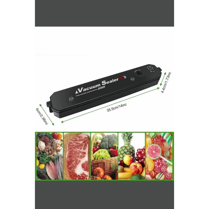 Vacuum Sealer Ev Tipi Vakumlama ve Yapıştırma Makinesi + 10 Adet Vakum Poşeti (4940)