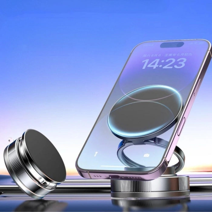 Vakumlu Manyetik Telefon Tutucu – Güçlü Vakum 360 Derece Döner Araç İçi Telefon Standı, Ultra Sabit Manyetik Destekli Mobil Cihaz Aparatı (4940)