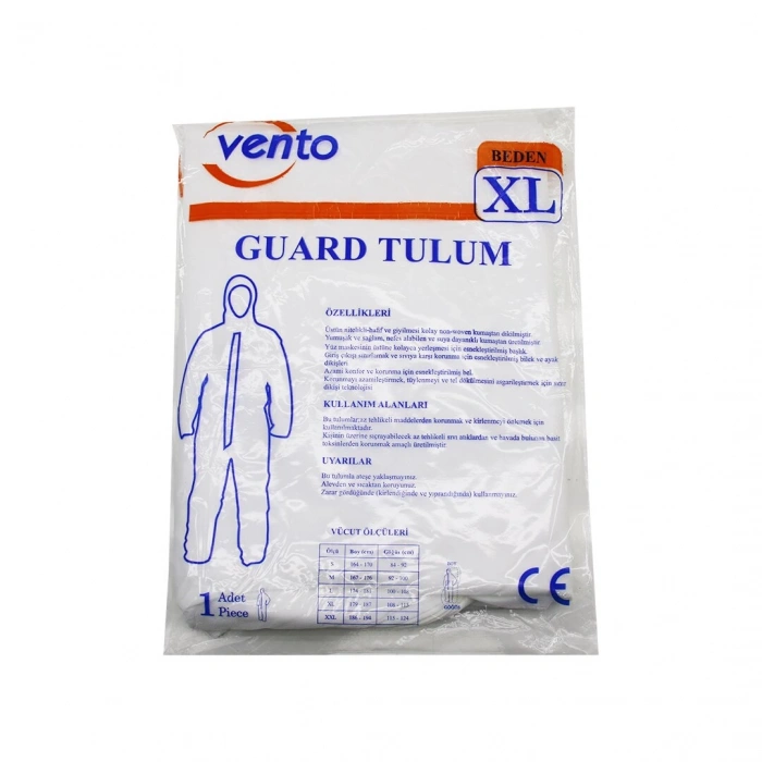 VENTO XL GUARD KORUYUCU TULUM BEYAZ - HAFİF - NON-WOVEN KUMAŞ BOY: 179-187CM - GÖĞÜS: 108-115CM (4940)