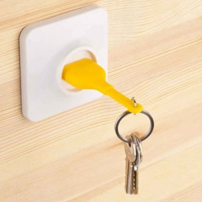 Yapışkanlı Priz Görünümlü Kapı Duvar Tipi Anahtarlık Askılık (4940)