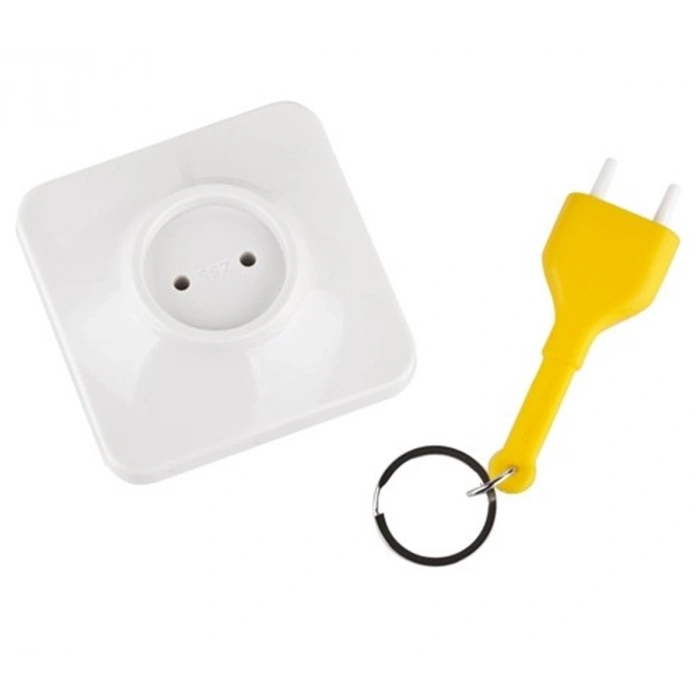 Yapışkanlı Priz Görünümlü Kapı Duvar Tipi Anahtarlık Askılık (4940)