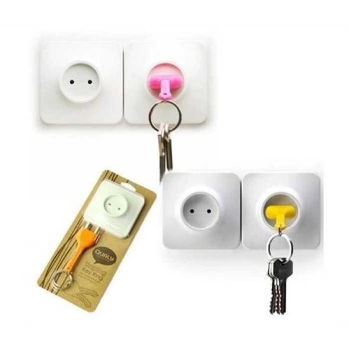 Yapışkanlı Priz Görünümlü Kapı Duvar Tipi Anahtarlık Askılık (4940)