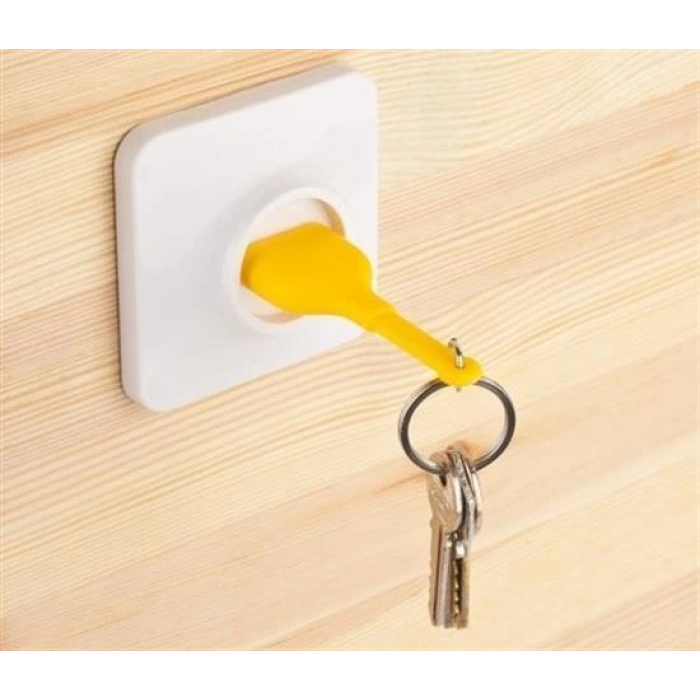 Yapışkanlı Priz Görünümlü Kapı Duvar Tipi Anahtarlık Askılık (4940)