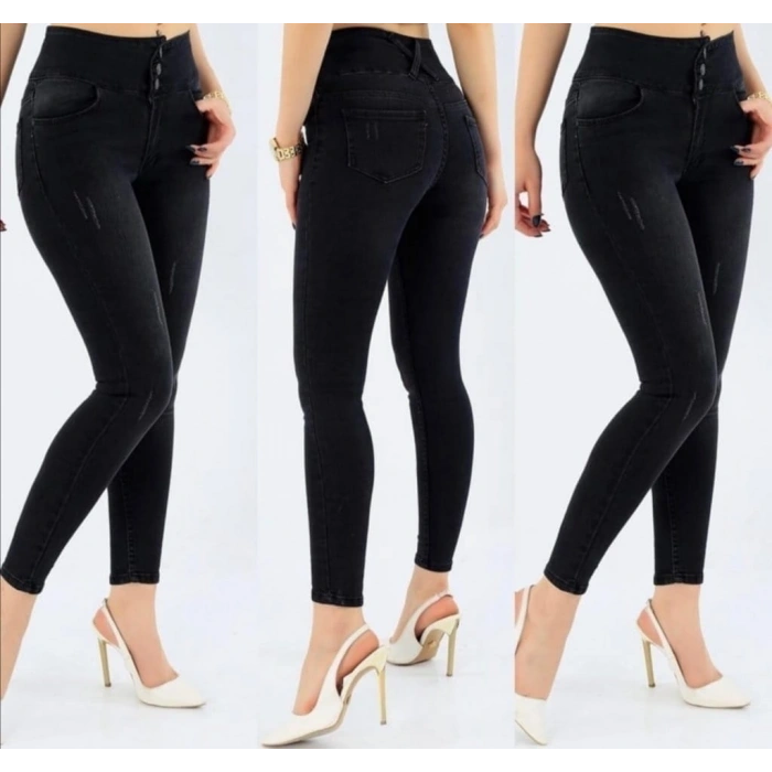 Yüksek Bel Likralı Kot Pantolon