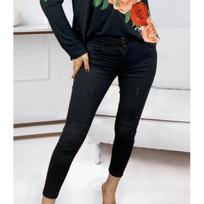 Yüksek Bel Likralı Kot Pantolon