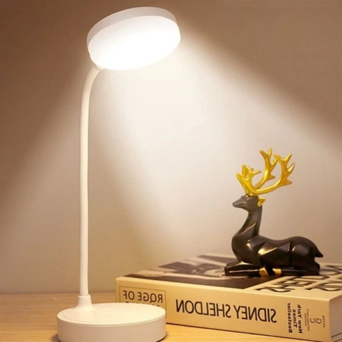 Yuvarlak USBli Dokunmatik 3 Kademeli 360 Derece  Özel Göz Korumalı Led Lityum Masa Lambası (4940)