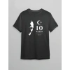 10 Kasım Atatürk Anma Günü Silüet Baskılı Oversize Bisiklet Yaka T-shirt - Siyah