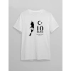 10 Kasım Atatürk Baskılı T-shirt - Beyaz
