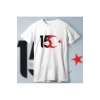 15 Temmuza Özel Tasarım Ay Yıldız Baskılı T-shirt - Beyaz
