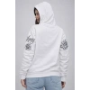 3 İplik Pamuklu Kapüşonlu Baskılı SweatShirt Hoodie - Beyaz