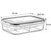 4 Bölmeli Sızdırmaz Contalı Kilitli Kapaklı 1 Litre Erzak Saklama Kabı -LC520 (4940)
