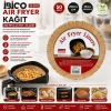 50PCS YUVARLAK TABAN: 20CM - KENAR: 4.5CM AİR FRYER PİŞİRME KALIP KAĞIT (4940)