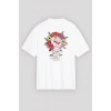 8 Mart Dünya Kadınlar Günü Baskılı Oversize Bisiklet Yaka T-shirt - Beyaz