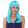 Açık Mavi Renk Uzun Düz Parti Peruğu (4940)