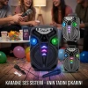 AO-835-832 KARAOKE MİKROFONLU WİRELESS HOPARLÖR - SPEAKER IŞIKLI USB ŞARJLI DC 5V - TF - AUX 8 INC INCH PL-4681 (4940)