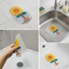 Ayçiçeği Tasarımlı Gider Koku Önleyici – Silikon Lavabo Gider Matı (4940)