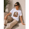 Balkabağı Hayalet Baskılı Tişört Kısa Kol Yazlık T-Shirt - Beyaz