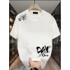 Baskılı Oversize Bisiklet Yaka T-shirt - Beyaz
