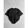 Baskılı Oversize Bisiklet Yaka T-shirt - Siyah