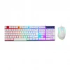 BEYAZ GÖKKUŞAĞI IŞIKLI USB KABLOLU OYUNCU KLAVYE - MOUSE SET (4940)
