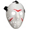 Beyaz Renk Kırmızı Çizgili Tam Yüz Hokey Jason Maskesi Hannibal Maskesi (4940)