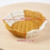 Çiçek Model Çift Renkli Plastik Rattan Ekmek ve Meyve Sepeti - Çok Amaçlı Banyo ve Mutfak Düzenleyici - Yıkanabilir Organizer (4940)