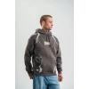 Double Oversize Kapşonlu Şimşek Pano Baskılı SweatShirt - Füme