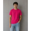 Erkek Basic Pamuklu Tişört Bisiklet Yaka Düz Renk Regular Fit T-Shirt - Fuşya