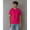 Erkek Basic Pamuklu Tişört Bisiklet Yaka Düz Renk Regular Fit T-Shirt - Fuşya