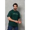 Erkek Baskılı T-Shirt Kısa Kol Bisiklet Yaka Regular Fit Rahat Kalıp Günlük Tişört - Çağla Yeşili