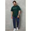 Erkek Baskılı T-Shirt Kısa Kol Bisiklet Yaka Regular Fit Rahat Kalıp Günlük Tişört - Çağla Yeşili
