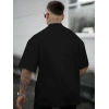 Erkek Bisiklet Yaka Kısa Kol Baskılı T-shirt - Siyah